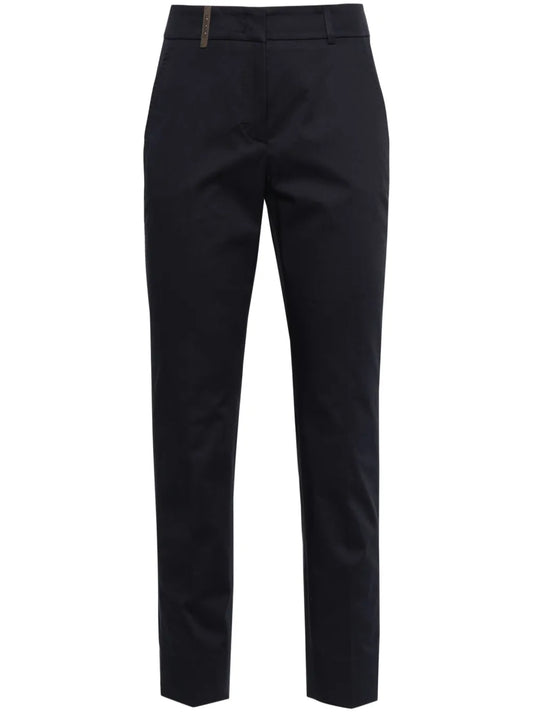 Slim-Fit Cotton Trousers