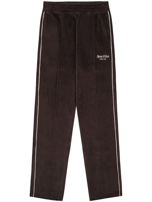 Script-Logo Velour Track Pants