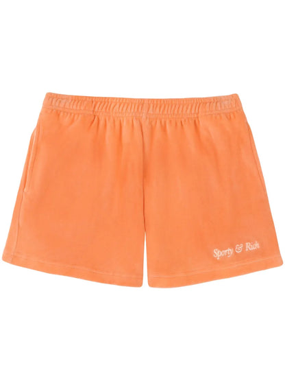 Italic Logo Cotton Track Shorts