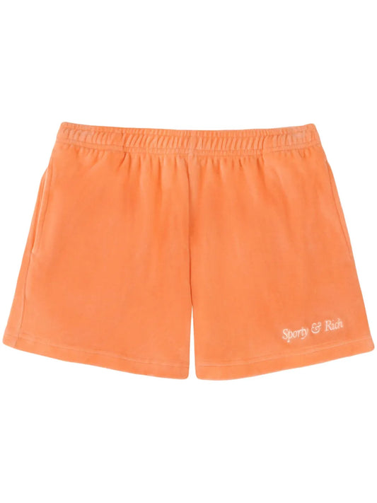 Italic Logo Cotton Track Shorts