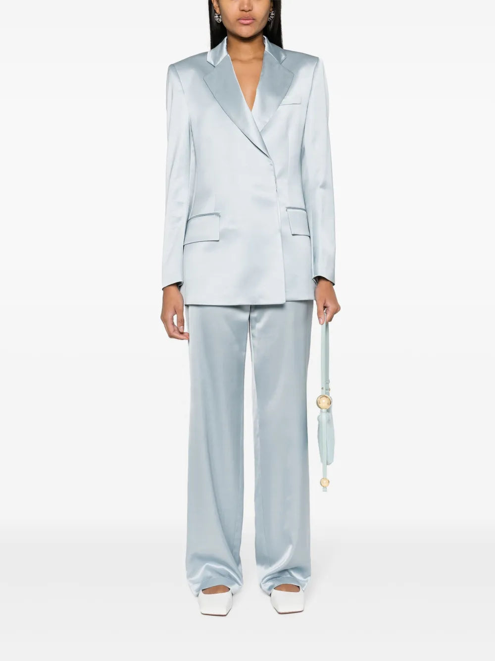 Satin Single-Breasted Blazer