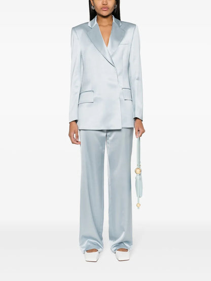 Satin Single-Breasted Blazer