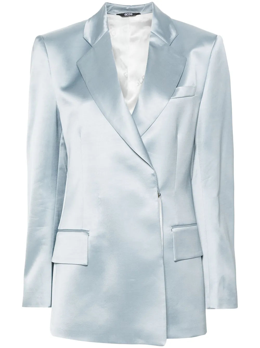 Satin Single-Breasted Blazer