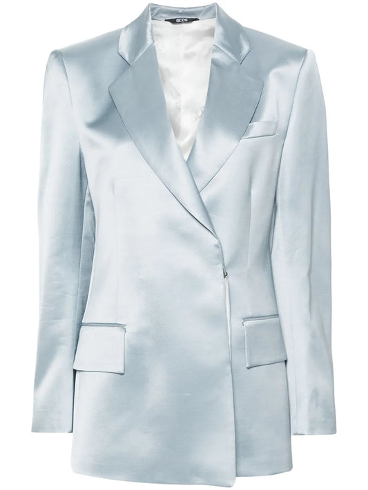 Satin Single-Breasted Blazer