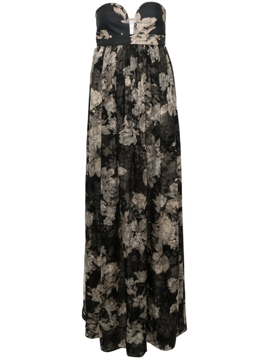Floral Bustier Maxi Dress