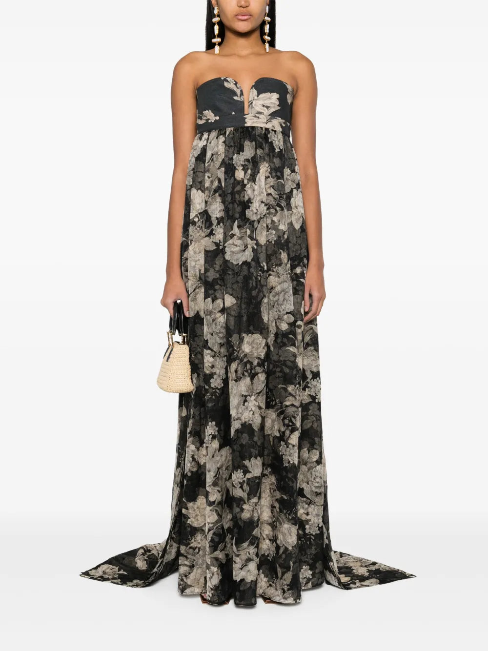 Floral Bustier Maxi Dress