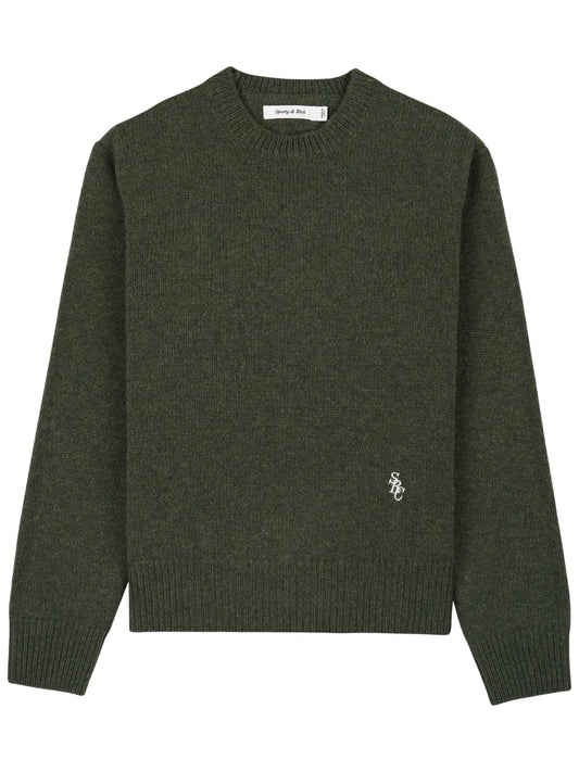 Logo-Embroidered Wool Jumper