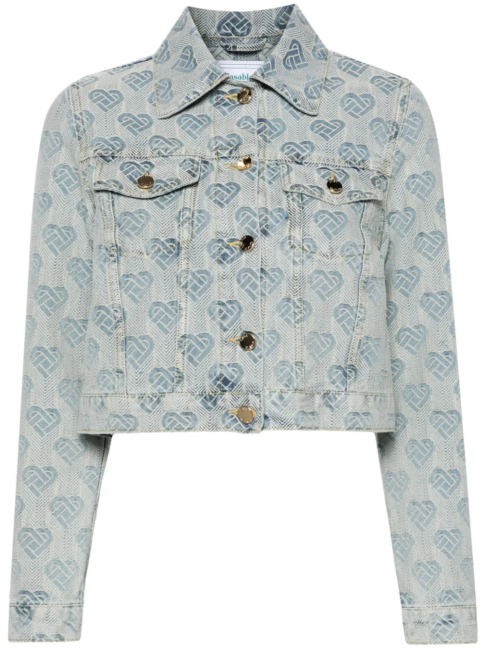 Heart Monogram-Jacquard Denim Jacket