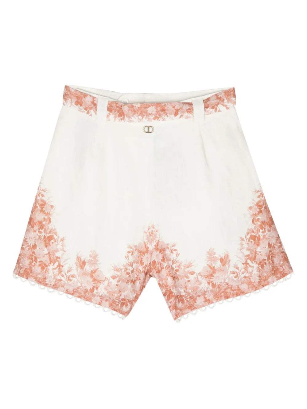 Floral-Print Linen Shorts