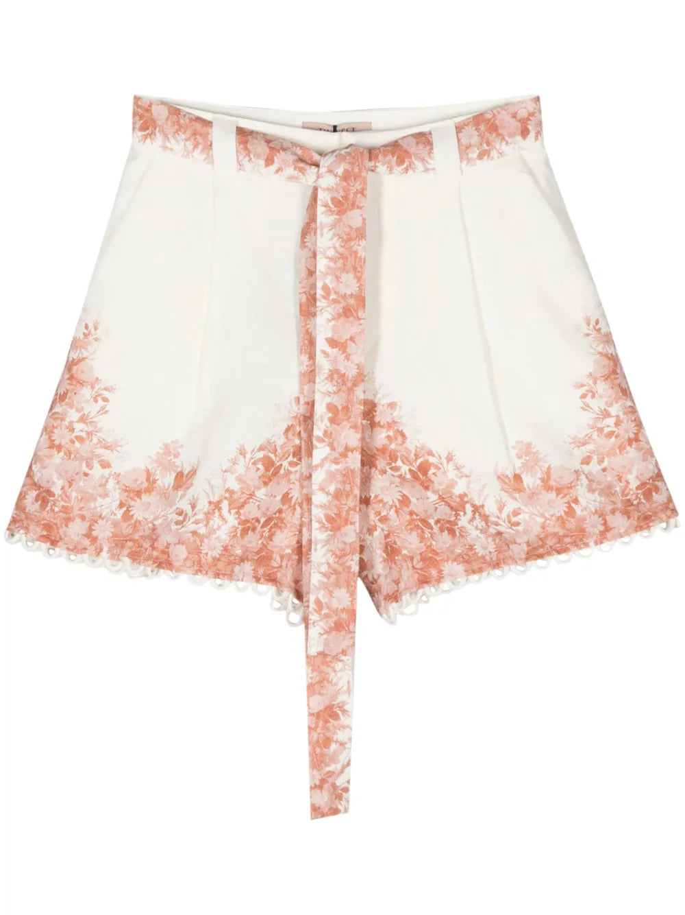 Floral-Print Linen Shorts