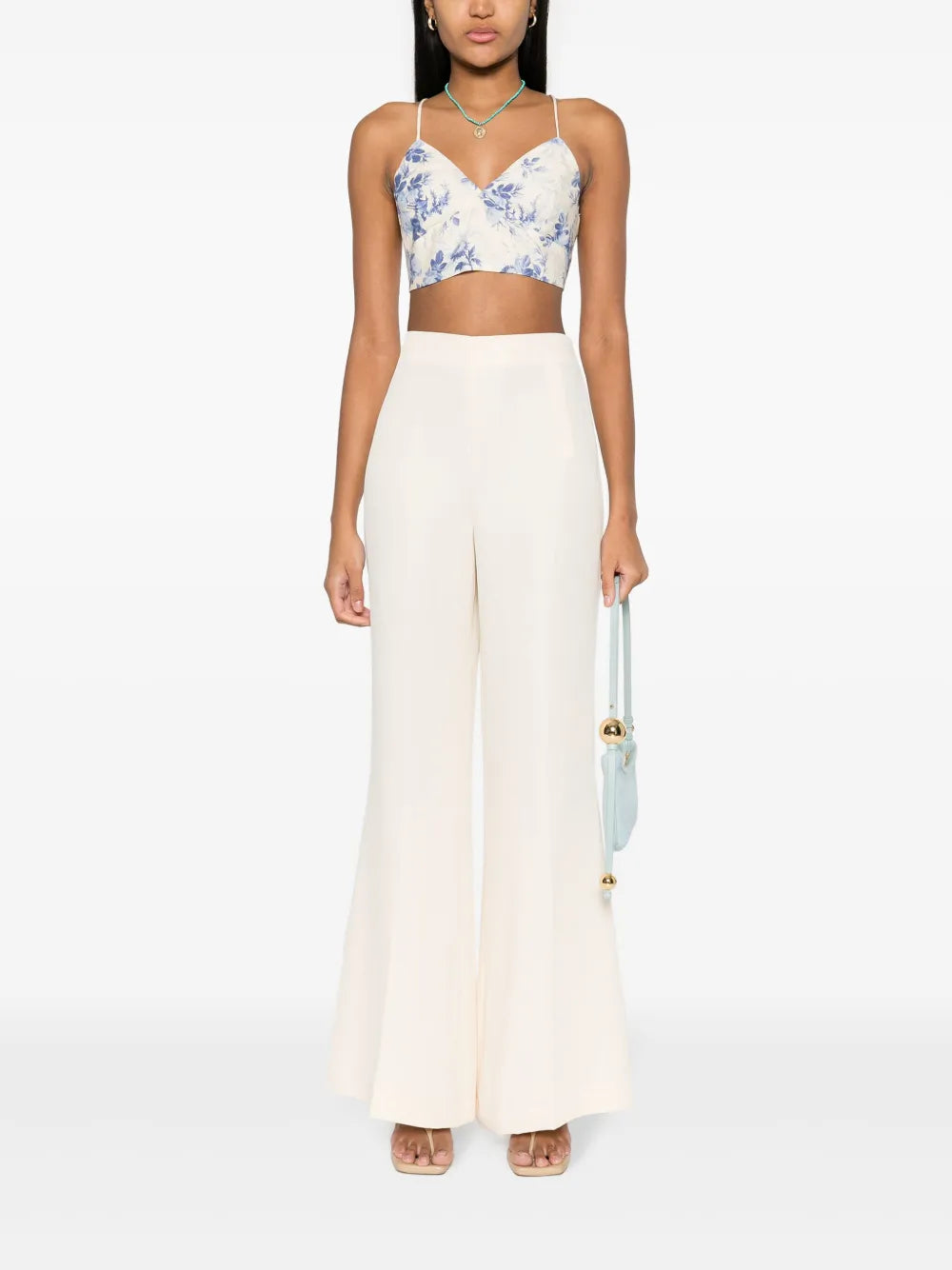 Floral-Print Cropped Top