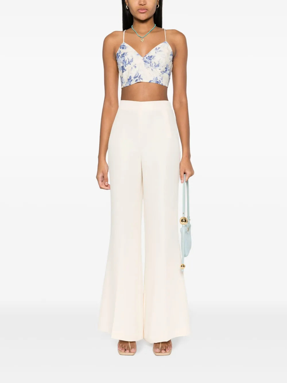 Pressed-Crease Flared Trousers