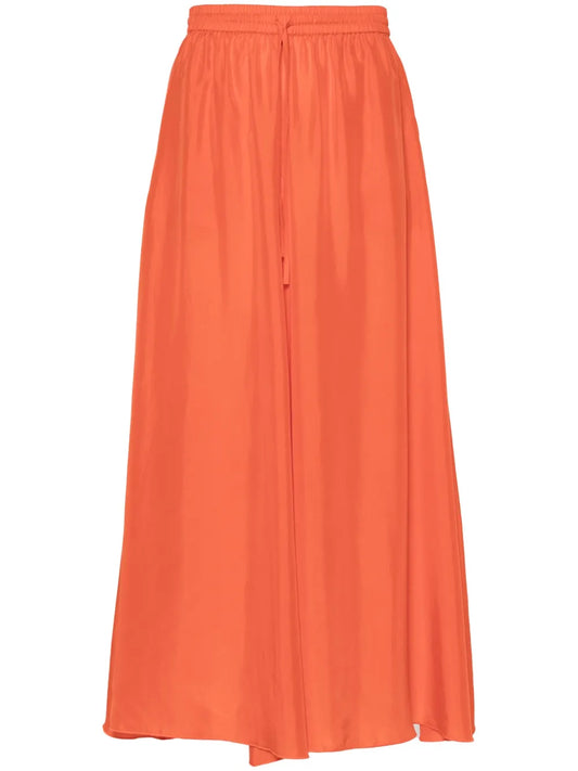 Flared Silk Midi Skirt
