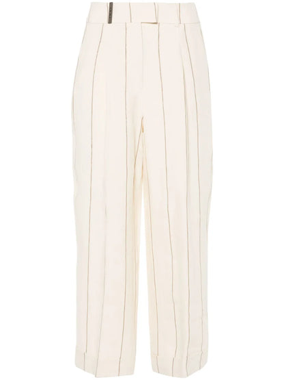 Striped Wide-Leg Trousers