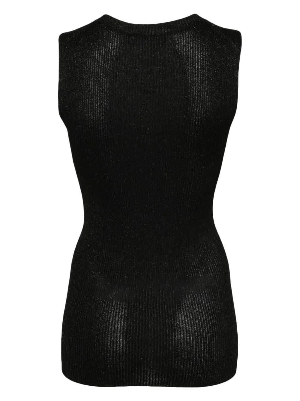 Metallic-Thread Ribbed Tank Top