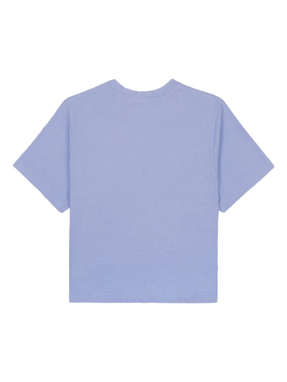 Italic Logo Cropped Cotton T-Shirt
