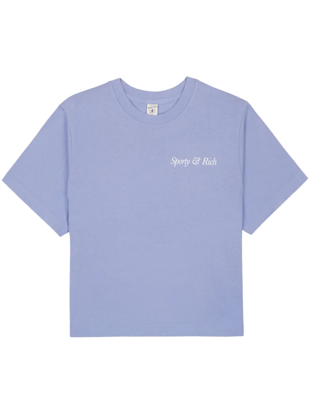 Italic Logo Cropped Cotton T-Shirt