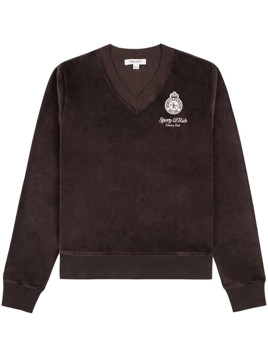 Crown Cotton Velour Sweatshirt