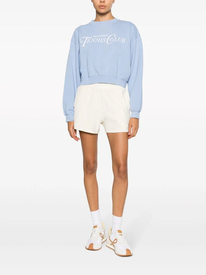 Src-Embroidered Terry-Cloth Shorts