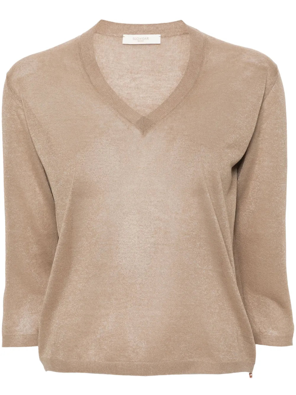 Fine-Knit V-Neck Jumper