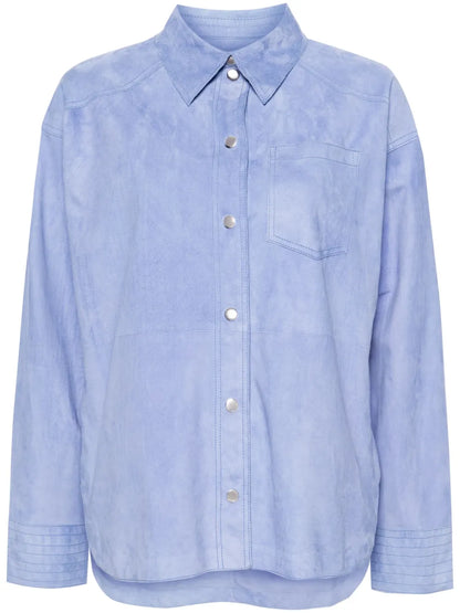 Long-Sleeve Suede Overshirt