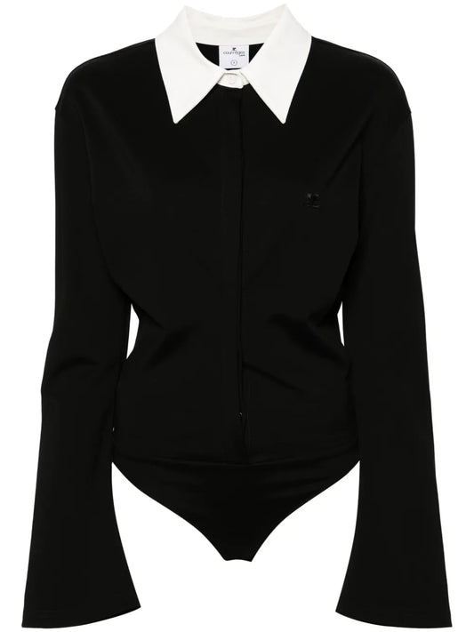 Spread-Collar Buttoned Jumpsuit