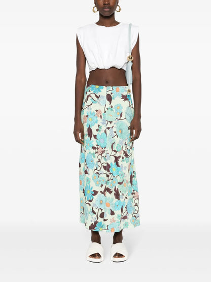 Floral-Print Skirt
