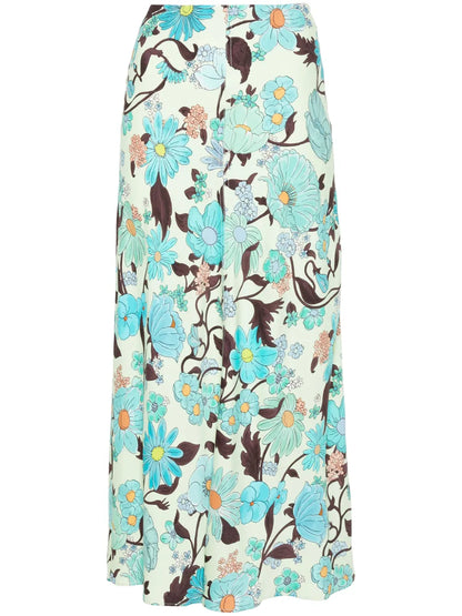 Floral-Print Skirt