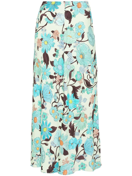 Floral-Print Skirt