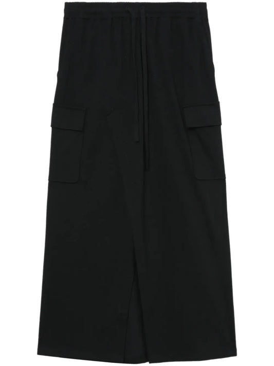 Elasticated-Waist Midi Skirt