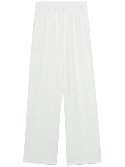 Elasticated-Waist Wide-Leg Trousers