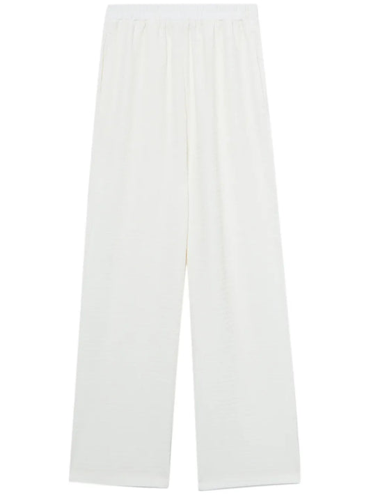 Elasticated-Waist Wide-Leg Trousers