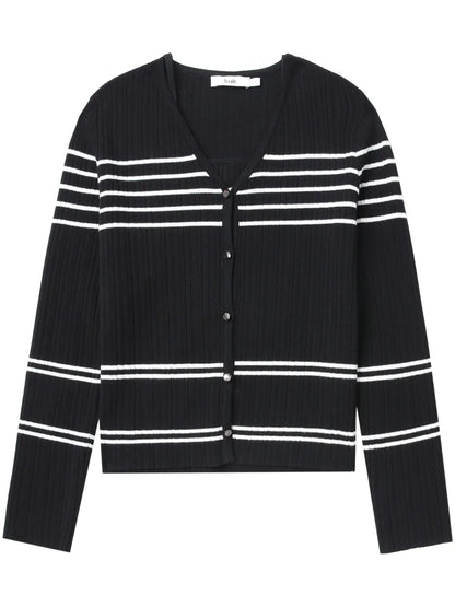 V-Neck Striped Cardigan