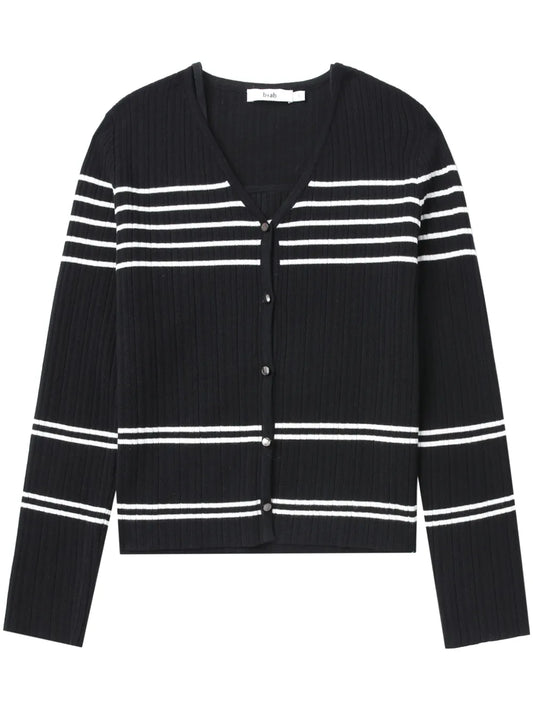 V-Neck Striped Cardigan