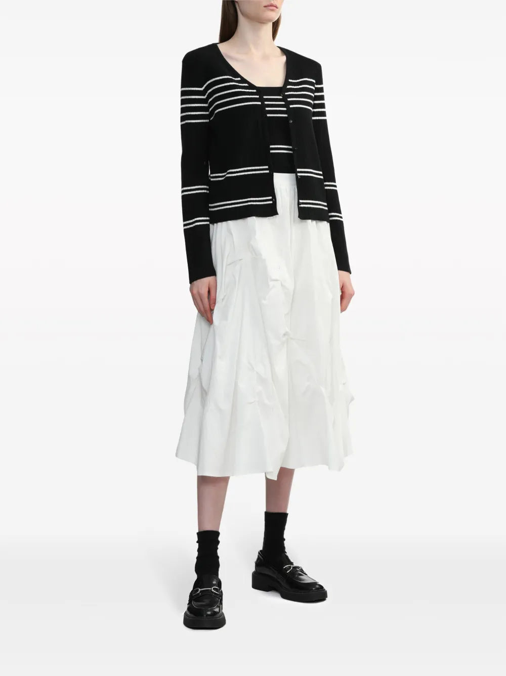 V-Neck Striped Cardigan