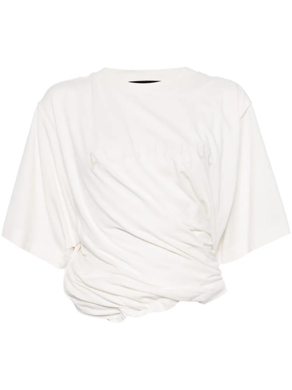 Logo-Embroidered Draped T-Shirt