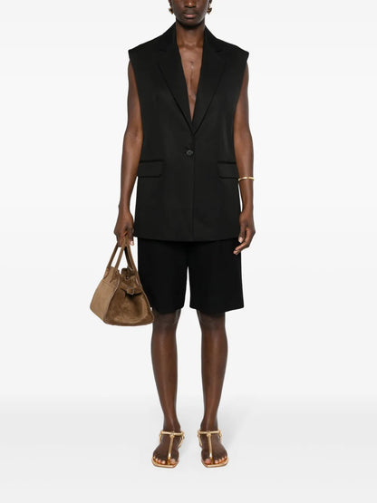 Sleeveless Single-Breasted Blazer