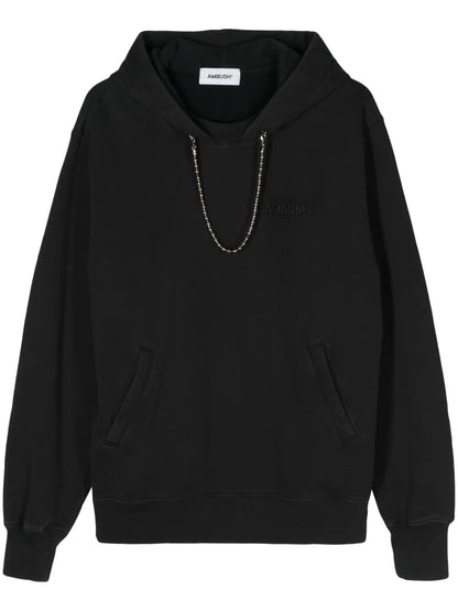 Ballchain-Detail Cotton Hoodie