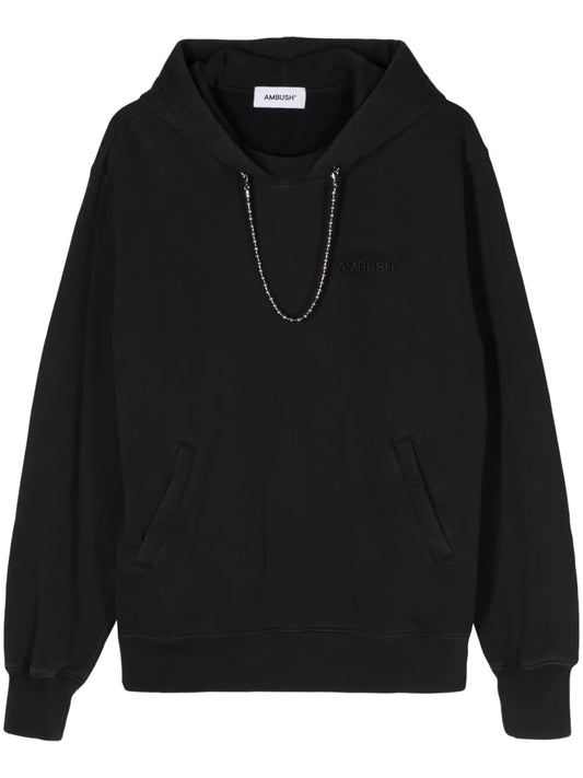 Ballchain-Detail Cotton Hoodie
