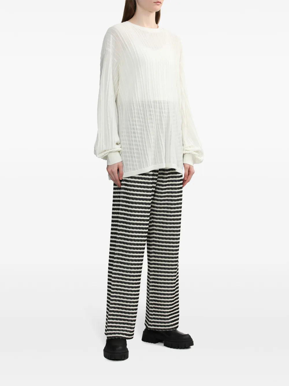 High-Waisted Wide-Leg Trousers