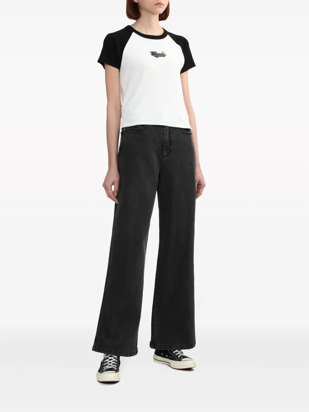 Logo-Appliqué Wide-Leg Jeans