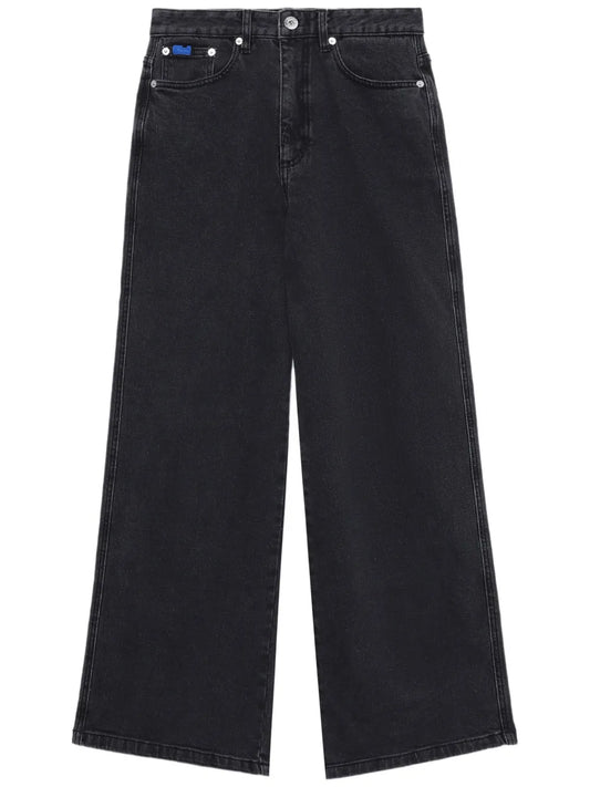 Logo-Appliqué Wide-Leg Jeans