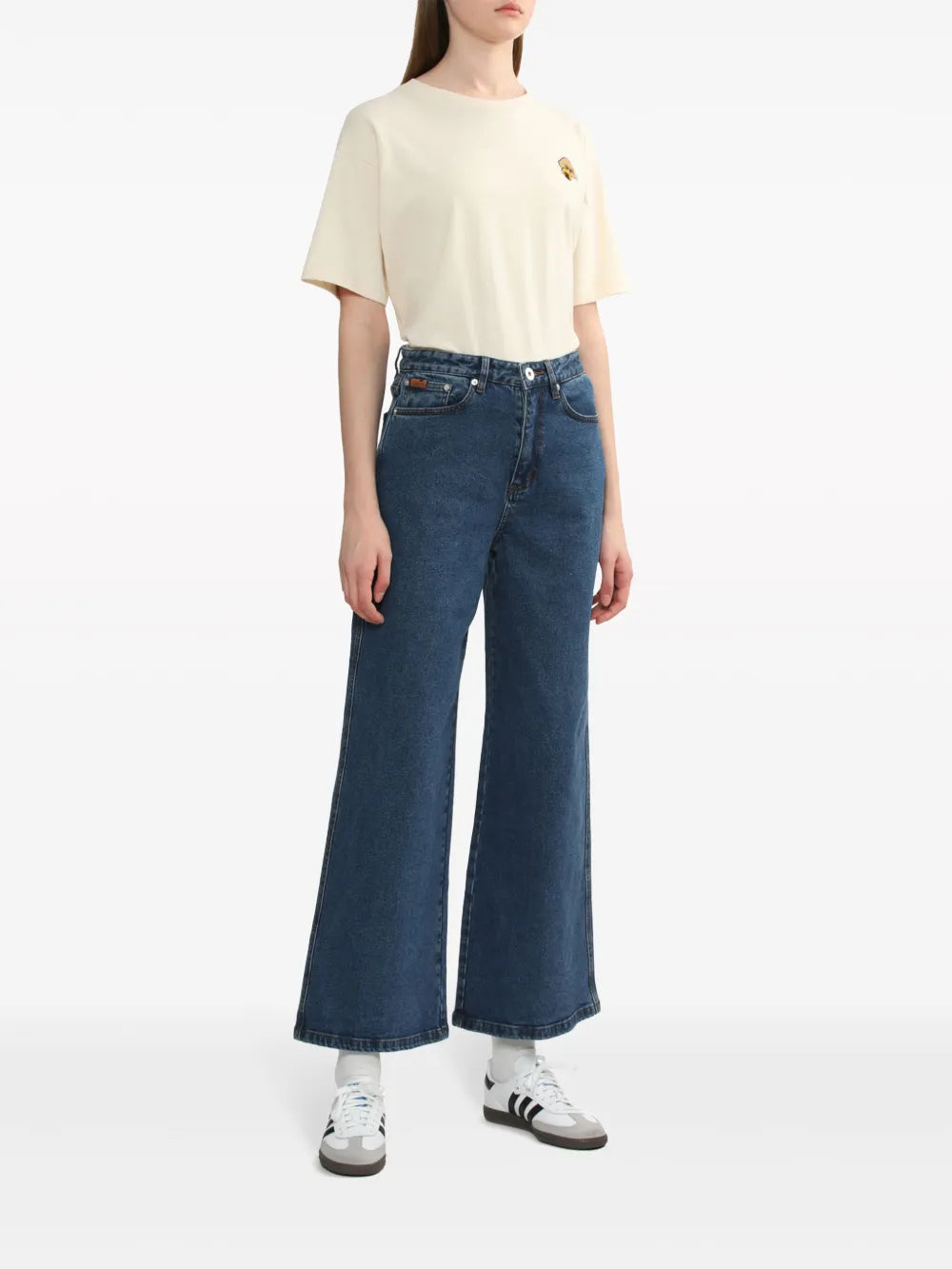 Logo-Appliqué Wide-Leg Jeans