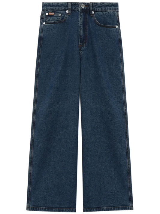 Logo-Appliqué Wide-Leg Jeans