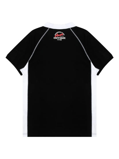 Slogan-Appliqué Cotton Polo Top