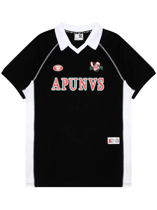 Slogan-Appliqué Cotton Polo Top