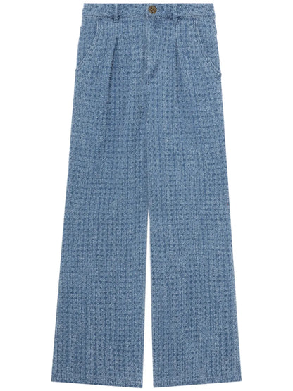 Tweed Straight-Leg Jeans