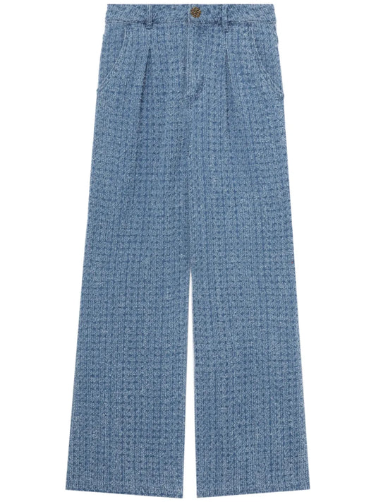 Tweed Straight-Leg Jeans