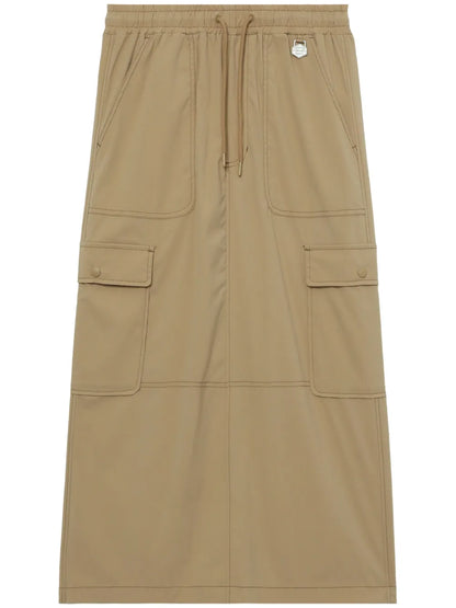 Cargo-Pocket Midi Skirt