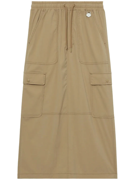 Cargo-Pocket Midi Skirt